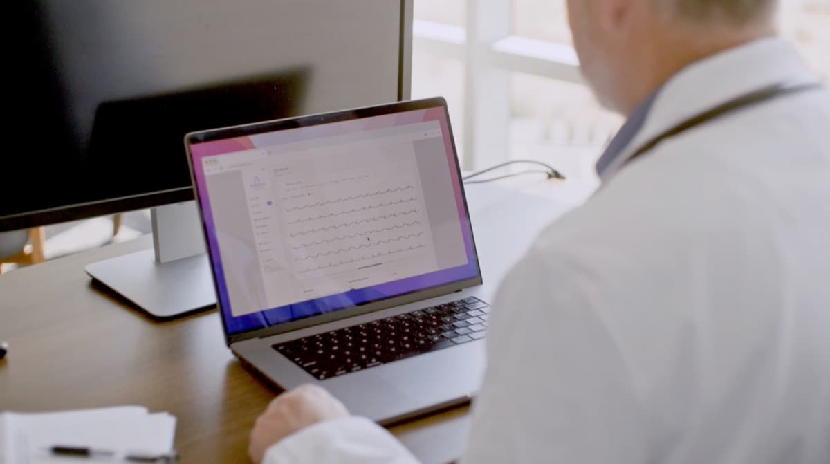 Board-certified cardiologist reviewing a Kardia EKG